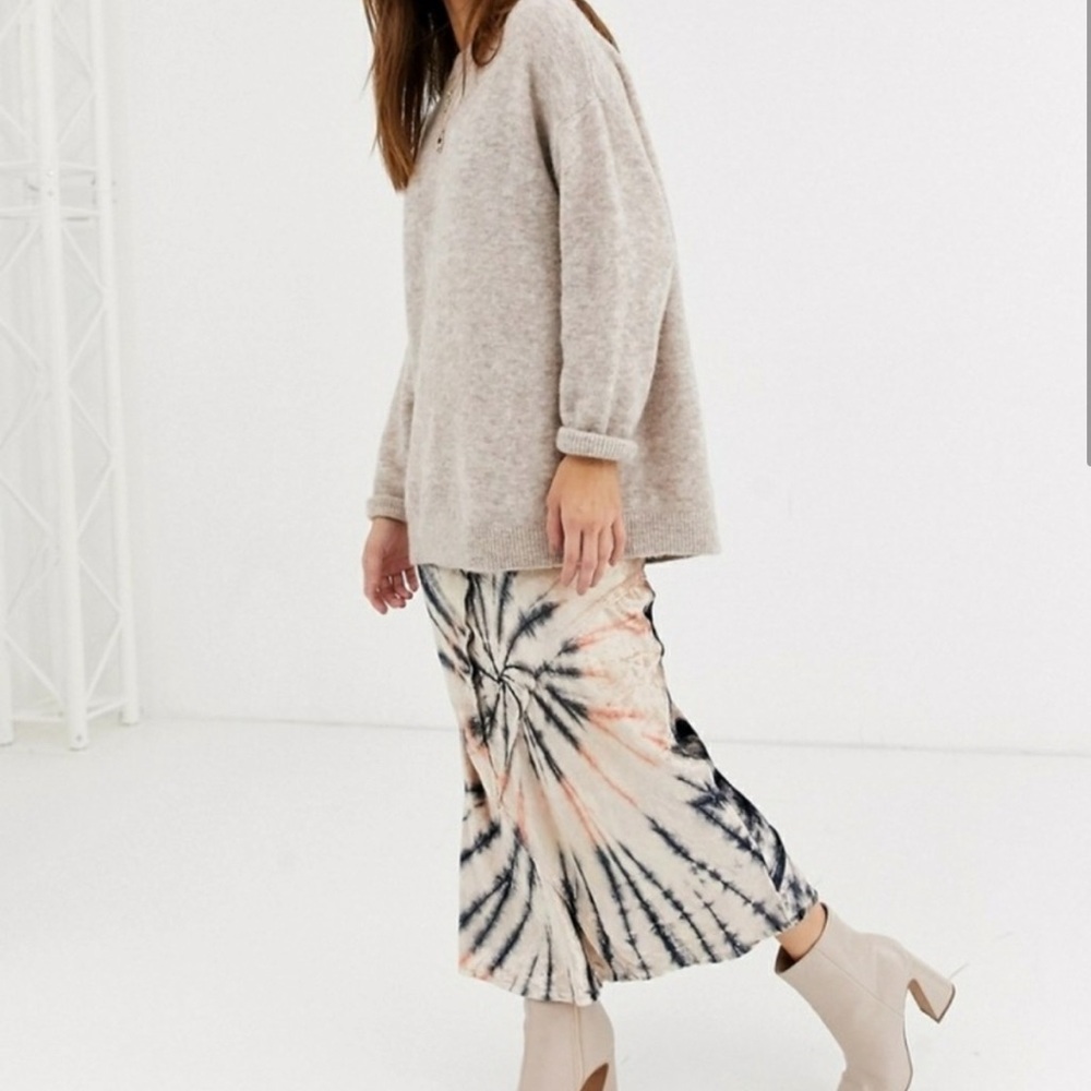 Free People Velvet Serious Swagger Tie-Dye Midi Skirt - Picture 6 of 13
